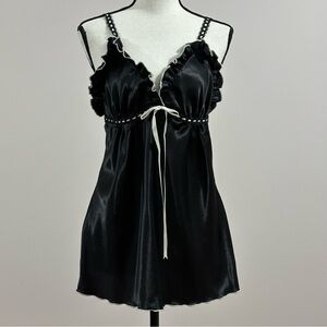 CinemaEtoile 2pc ‘Seductive Wear’ Black Babydoll Nightie Matching Robe Size M